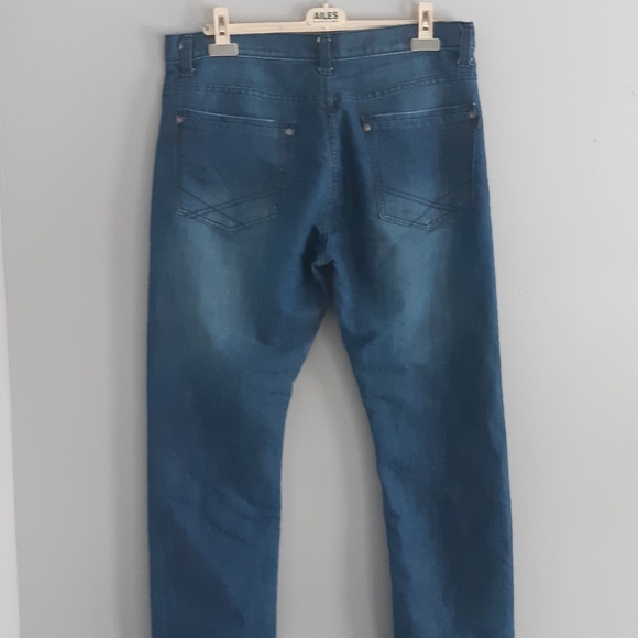 PD&C Men's Garet Blue Straight Fit Jeans - Size 36W x 32L - Picture 9 of 11
